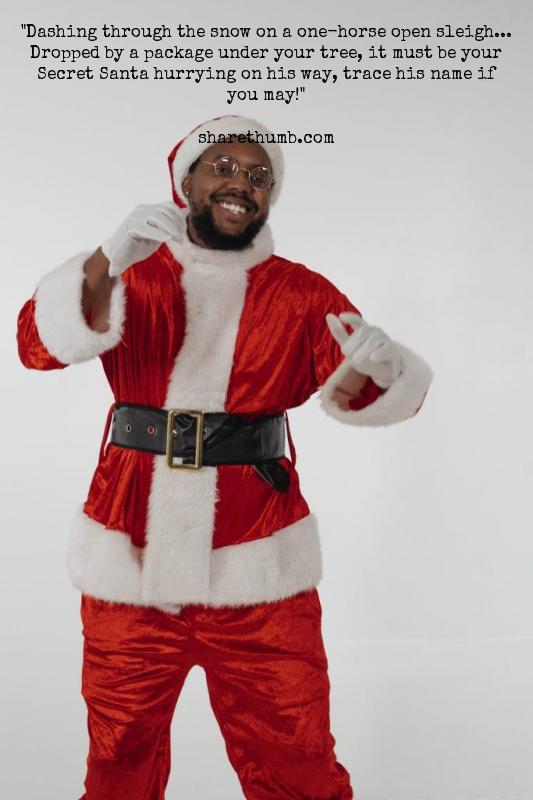 A man dancing by wearing santa clause dresses